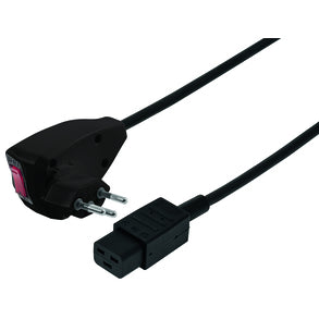 Steffen Netzkabel – T12–IEC C19, 1,5 m, 10 A, schwarz