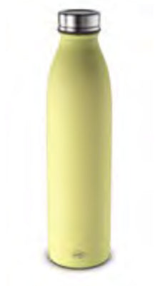 Alfi PURE Isolierflasche 750 ml – doppelwandig 12 h heiss/24 h kalt, Edelstahl, Schraubdeckel, Mesh Lemon