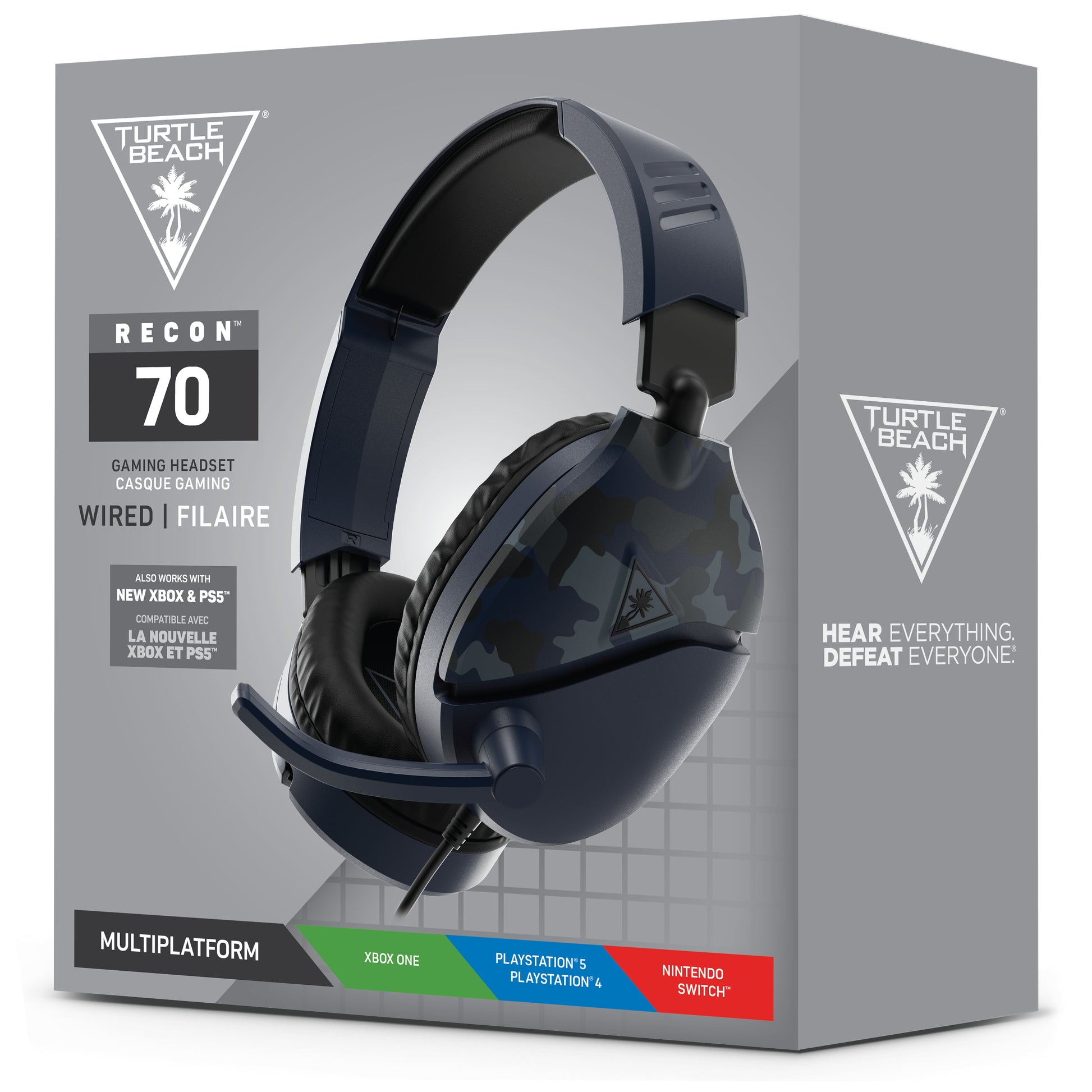 Turtle Beach Recon 70 Gaming-Headset – Over-Ear, Stereo, Kabelgebunden, 3,5 mm Klinke, für Xbox, PS, Switch und mehr
