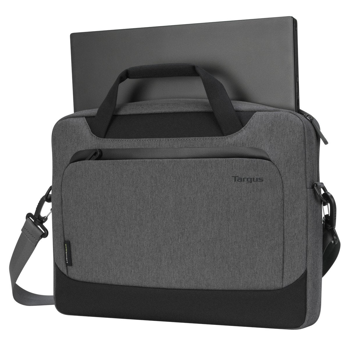 Targus Cypress EcoSmart Notebook-Tasche bis 14" – Abnehmbarer Schultergurt, Fronttasche – Grau