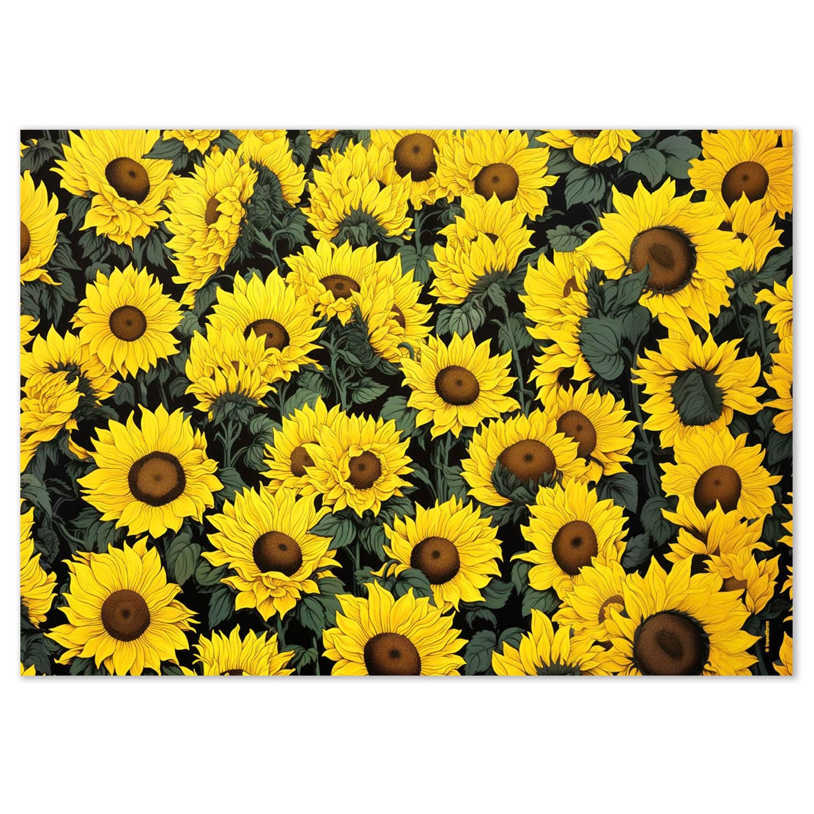 Trendform Tischset – Papier, Sonnenblumen Motiv, 42 × 29,7 cm – 48 Stk.