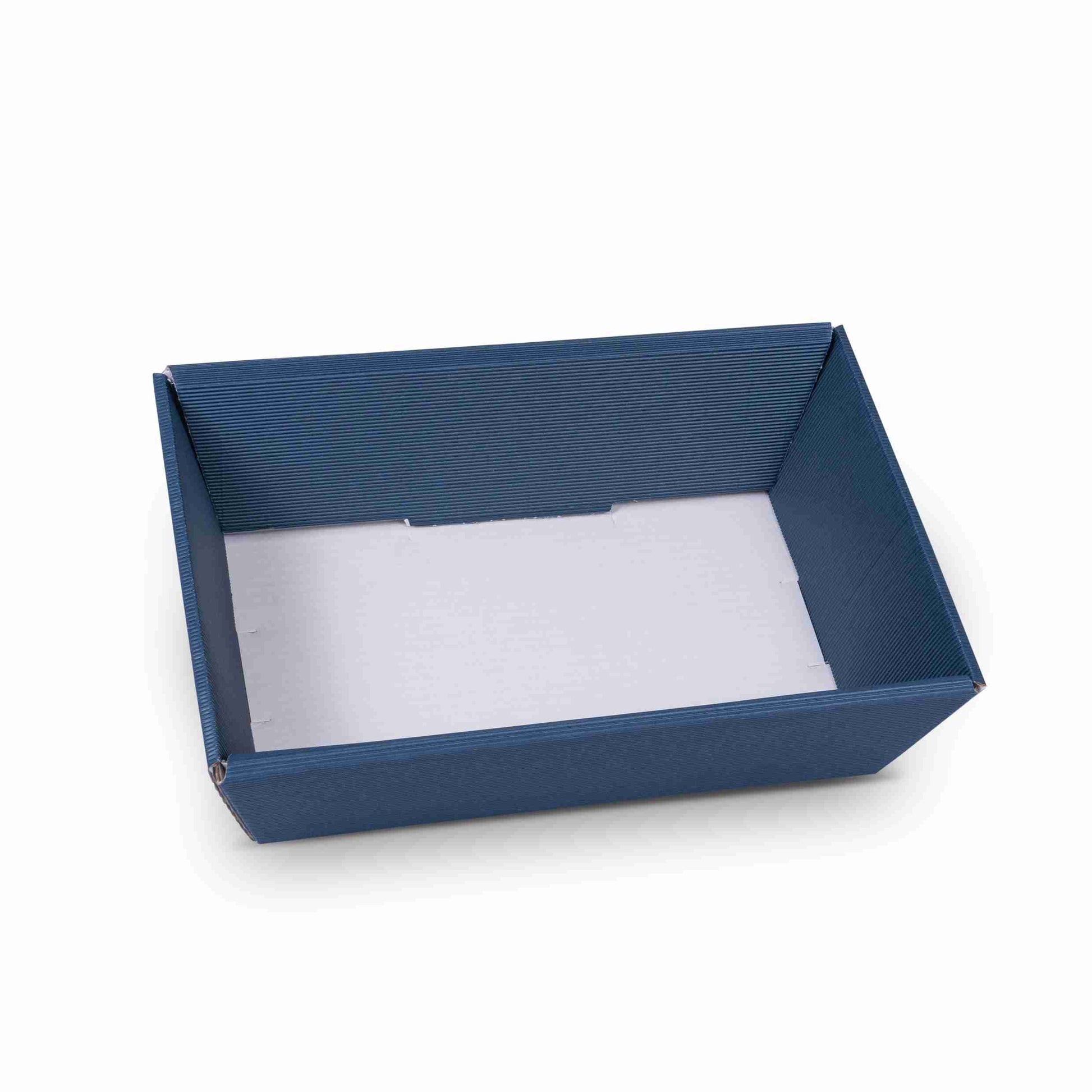 Model Geschenkkorb Wellpappe dunkelblau – Innenmass 330 × 190 × 110 mm – 1 Stk., ab 20 Stk.