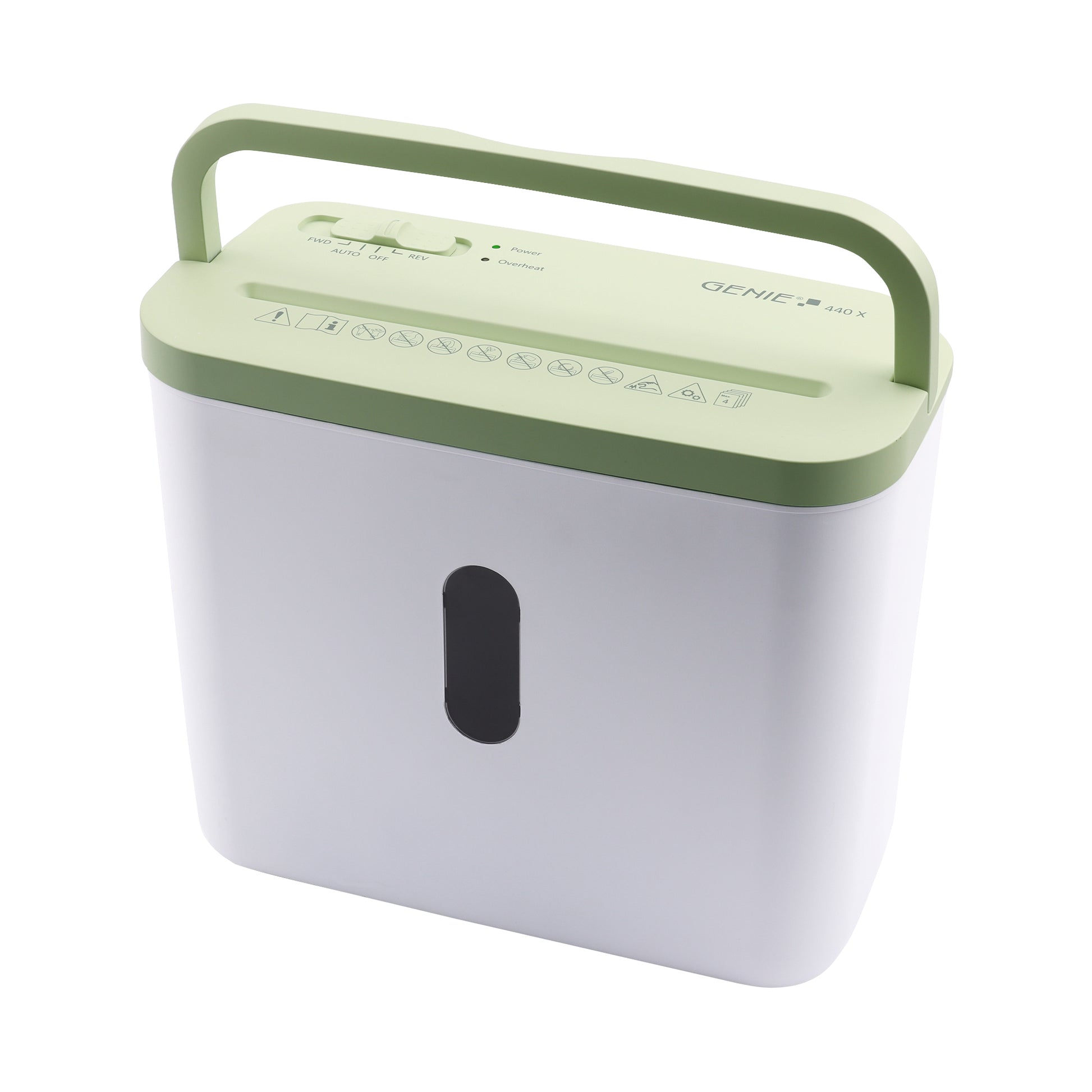 Genie 440X Aktenvernichter – Streifenschnitt, P-4, 4 × 38 mm, 4 Blatt, 8 l