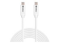 Sandberg USB-C auf USB-C Kabel – USB 3.2 Gen 2 (10 Gbit/s) – 3 m – PD 100 W – Weiss