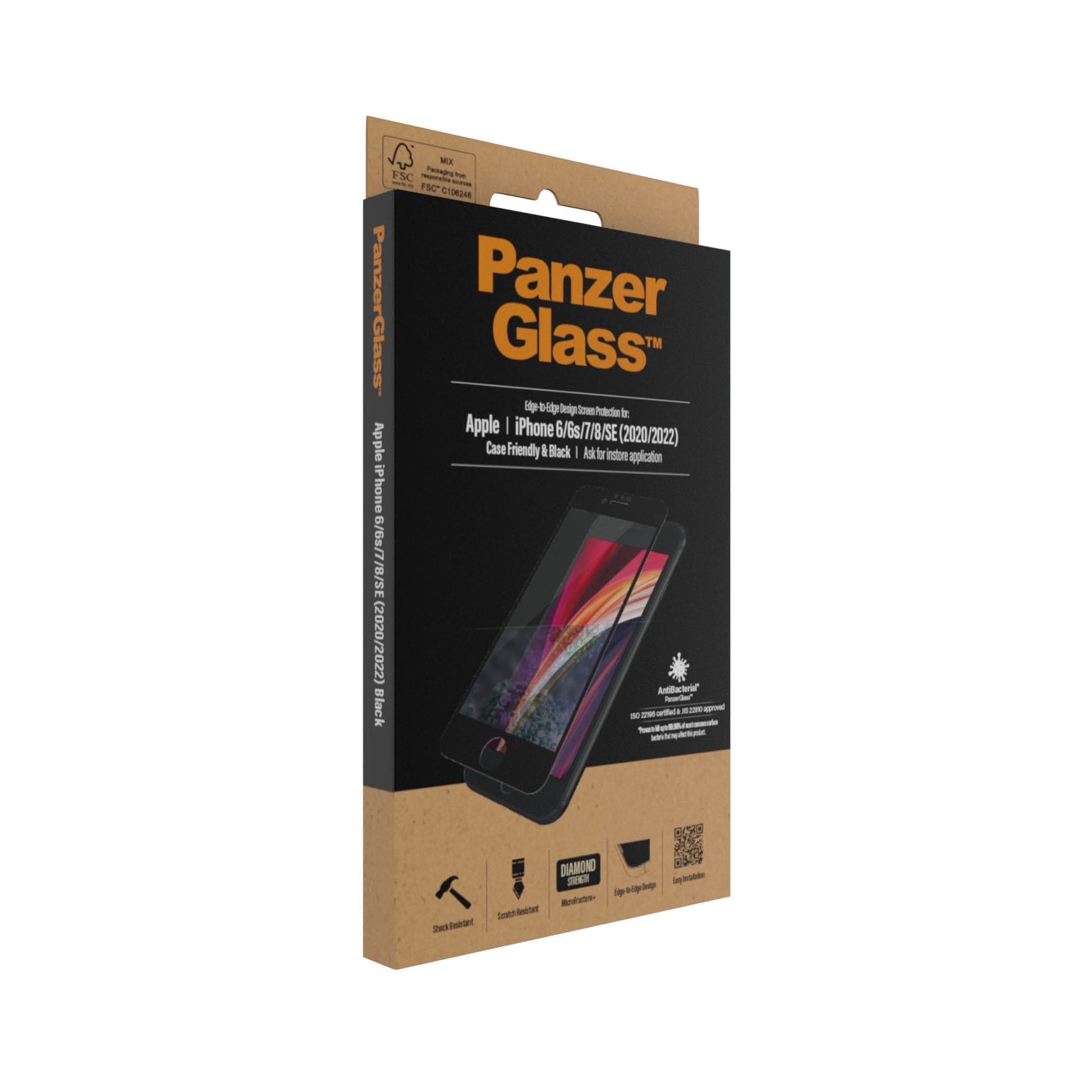 PanzerGlass Displayschutzglas – für Apple iPhone 6/6s/7 (und andere) – Hartglas, Transparent – 1er-Pack