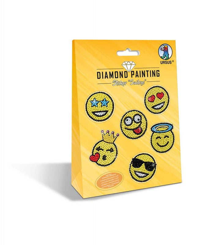 URSUS Sticker, Smileys, gelb, 6 Stk