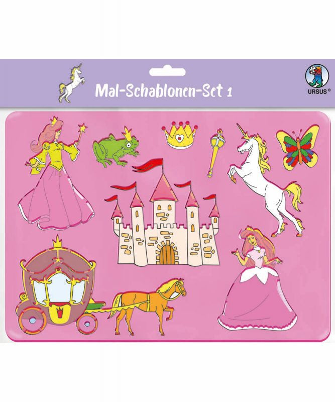 URSUS Malschablone, Prinzessin, 18,9 × 26,8 cm, Mehrfarbig