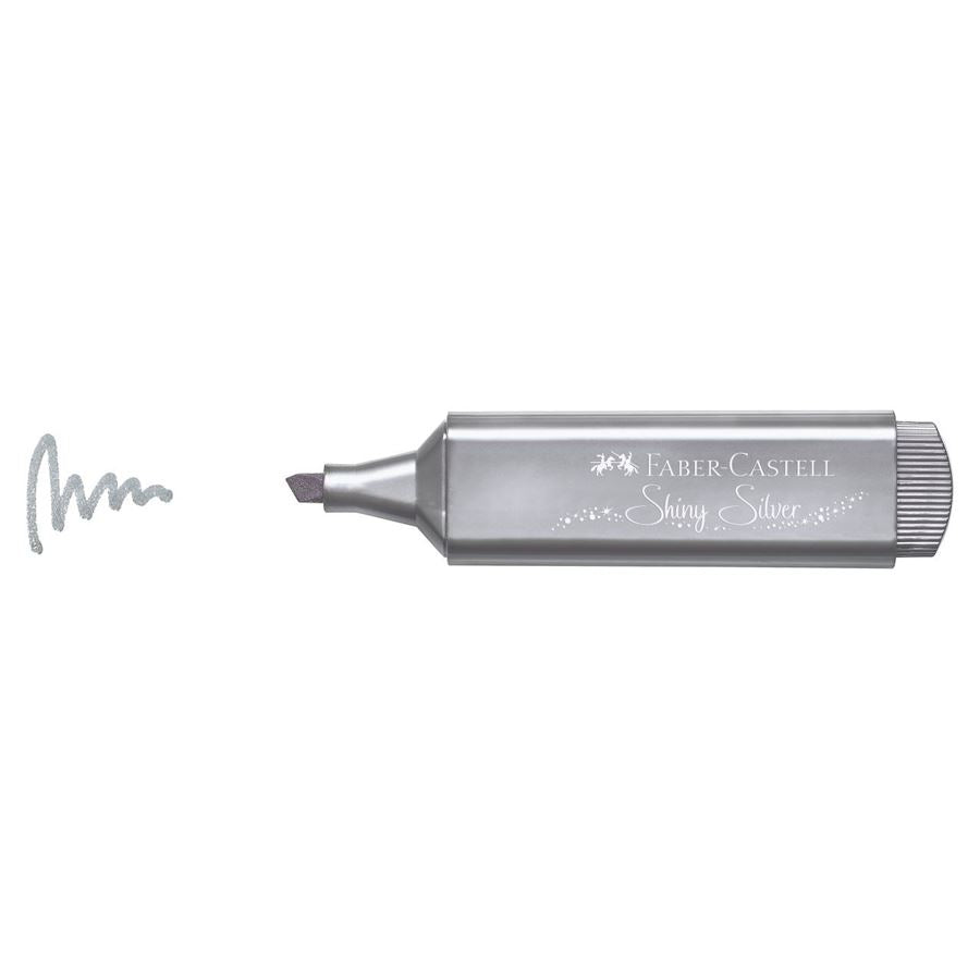 Faber-Castell Textliner 46 Metallic Textmarker – Silber, Keilspitze 1–5 mm