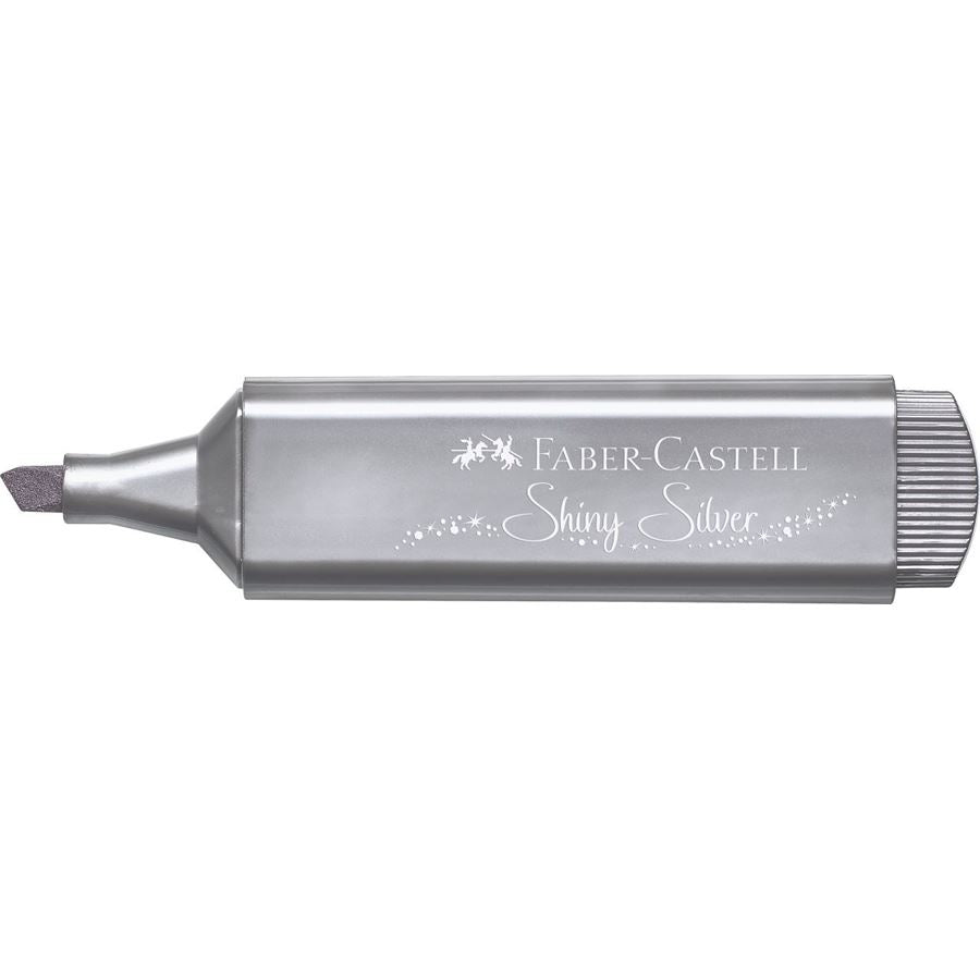 Faber-Castell Textliner 46 Metallic Textmarker – Silber, Keilspitze 1–5 mm