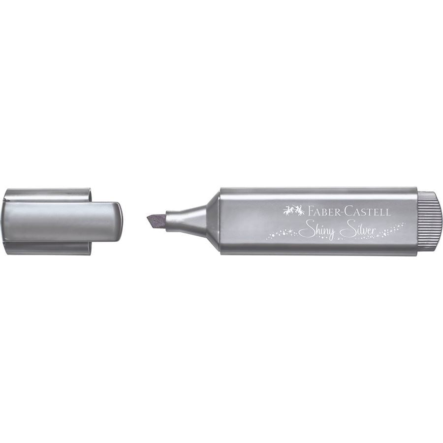 Faber-Castell Textliner 46 Metallic Textmarker – Silber, Keilspitze 1–5 mm