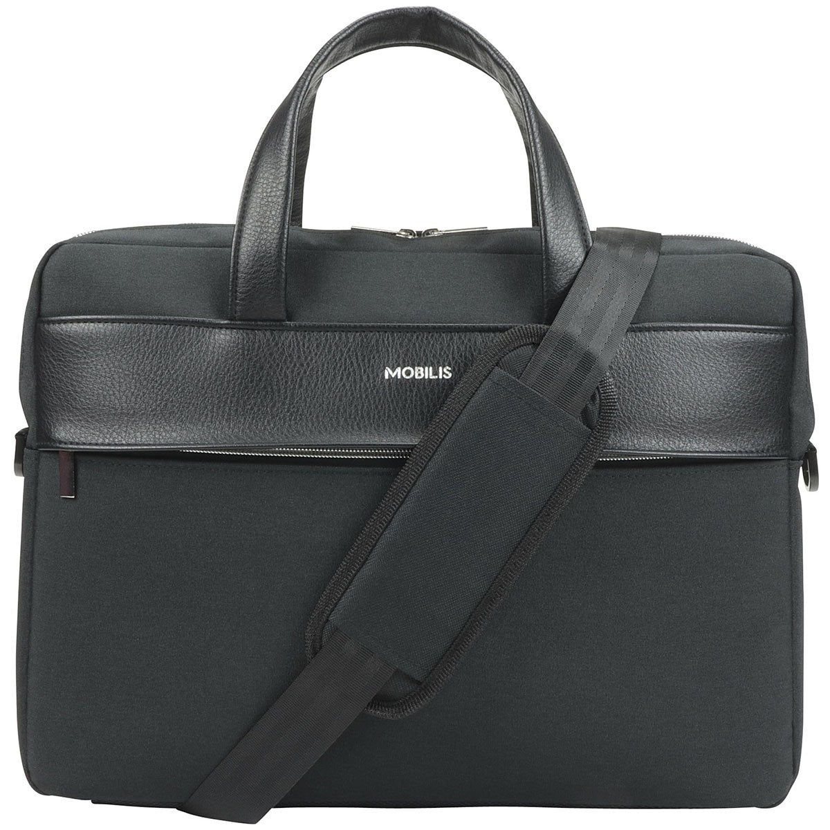 Mobilis Notebook-Tasche bis 14" – mit Schultergurt, Fronttasche – Schwarz