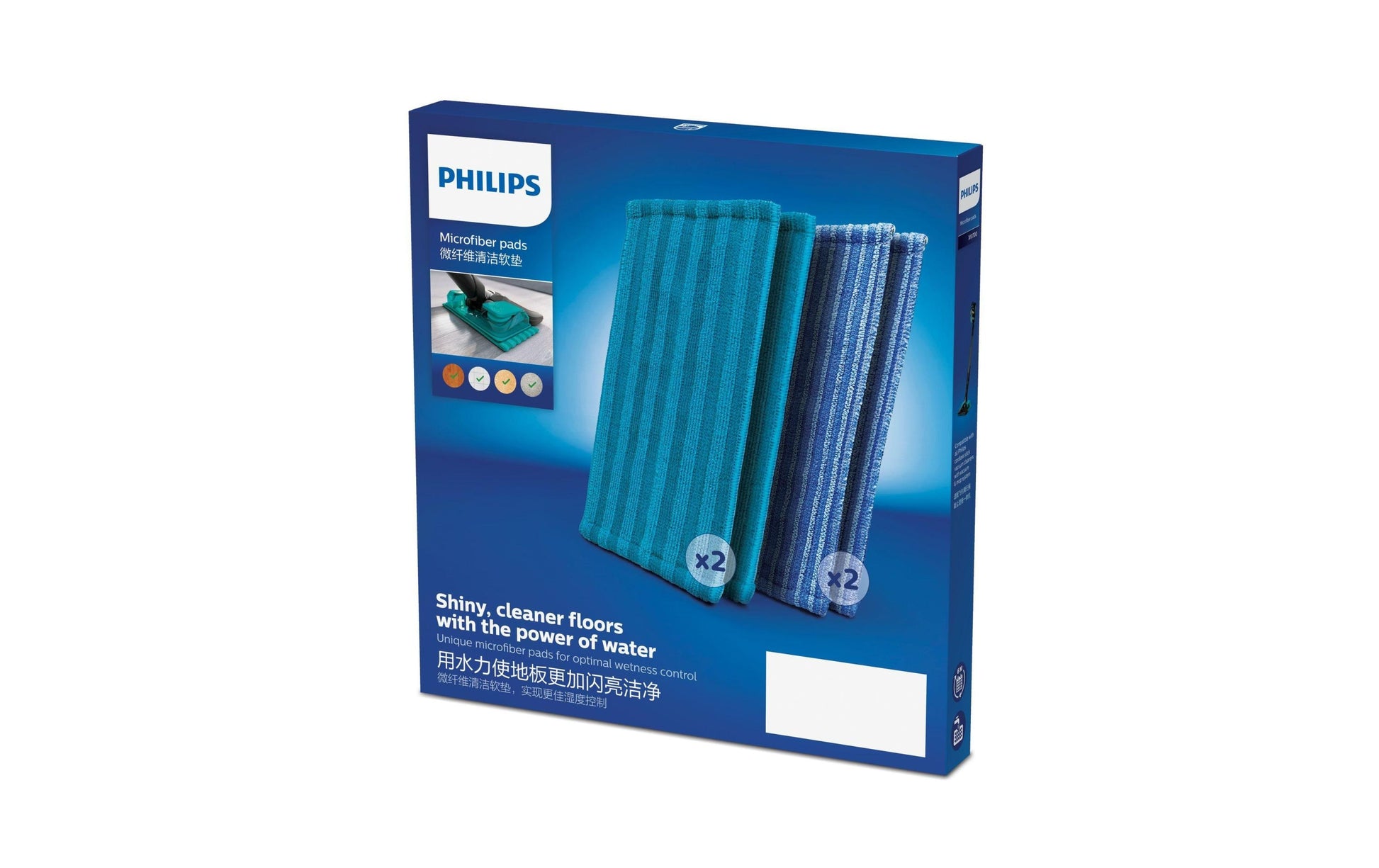 Philips Wischbezug XV1700/01 – 4 Stk. – Mikrofaser – 28,0 × 13,1 × 0,3 cm