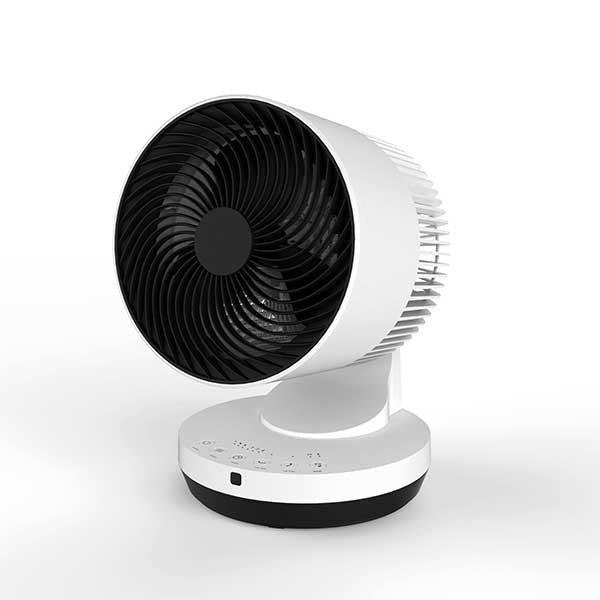 Stylies Tischventilator Gemma – 5 Stufen, oszillierend, Timer, Fernbedienung, 2000 W, 61 dB(A), Weiss
