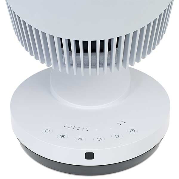Stylies Tischventilator Gemma – 5 Stufen, oszillierend, Timer, Fernbedienung, 2000 W, 61 dB(A), Weiss
