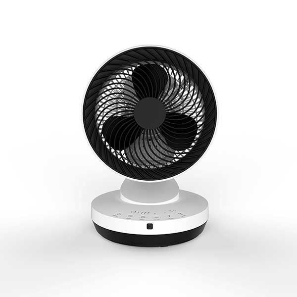 Stylies Tischventilator Gemma – 5 Stufen, oszillierend, Timer, Fernbedienung, 2000 W, 61 dB(A), Weiss