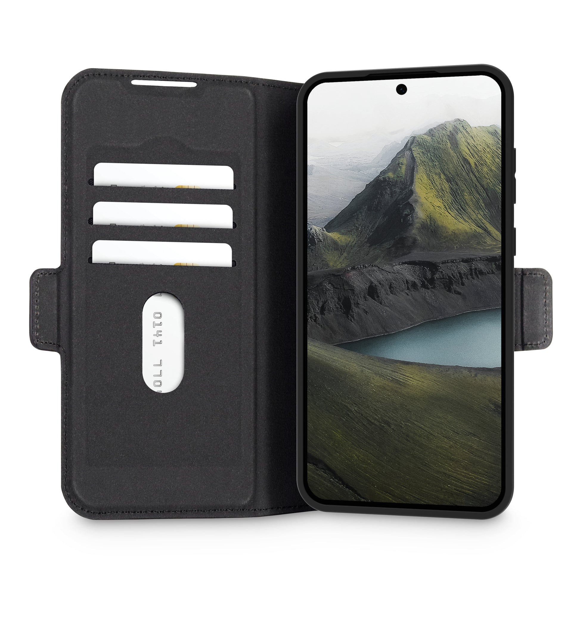 dbramante1928 Bergen Pro – Wallethülle – für Samsung Galaxy S25, 3 Kartenfächer, PU+Kunststoff, Schwarz