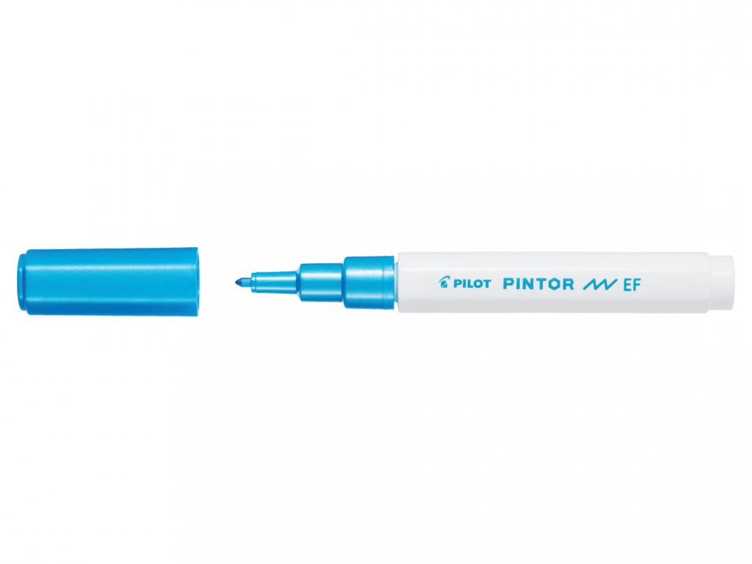 Pilot Pigment-Marker Pintor – Rundspitze 0,5-0,7 mm – Blau Metallic – Für dunkle Oberflächen geeignet