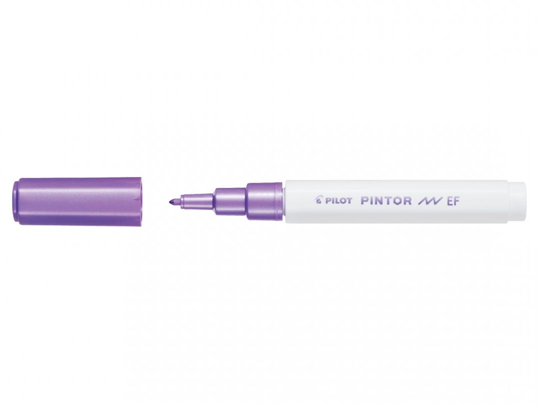 Pilot Pigment-Marker Pintor – Rundspitze 0,5-0,7 mm – Violett Metallic – Für dunkles Papier geeignet