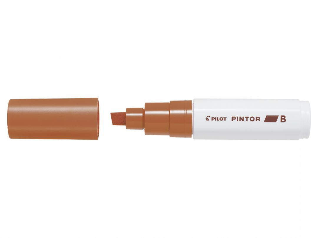 Pilot Pigment-Marker Pintor – Keilspitze 8 mm – Braun – Für dunkle Oberflächen geeignet
