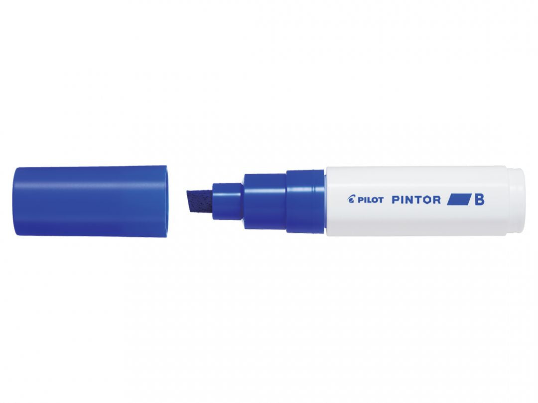 Pilot Pigment-Marker Pintor – Keilspitze 8 mm – Blau – Für dunkle Oberflächen geeignet