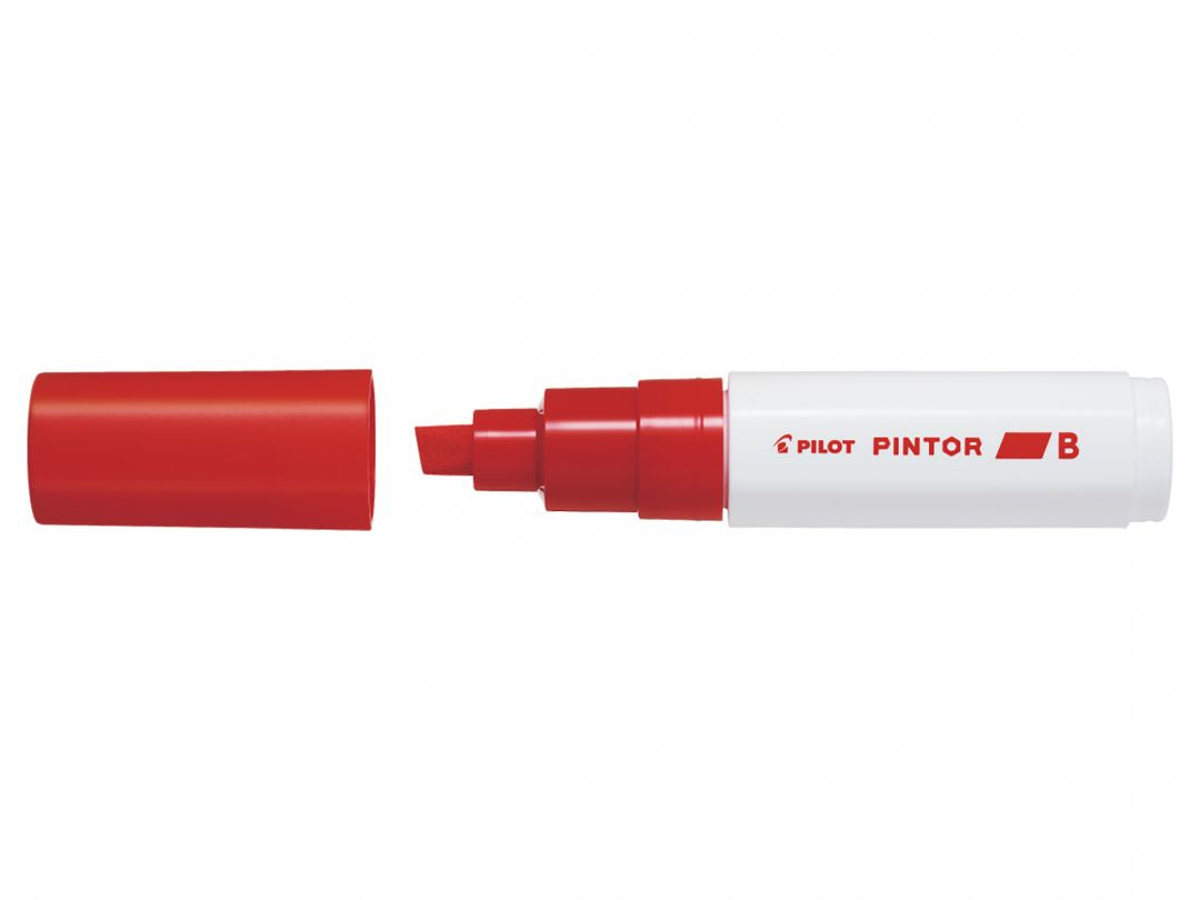 Pilot Pigment-Marker Pintor – Keilspitze 8 mm – Rot – Für dunkle Oberflächen geeignet
