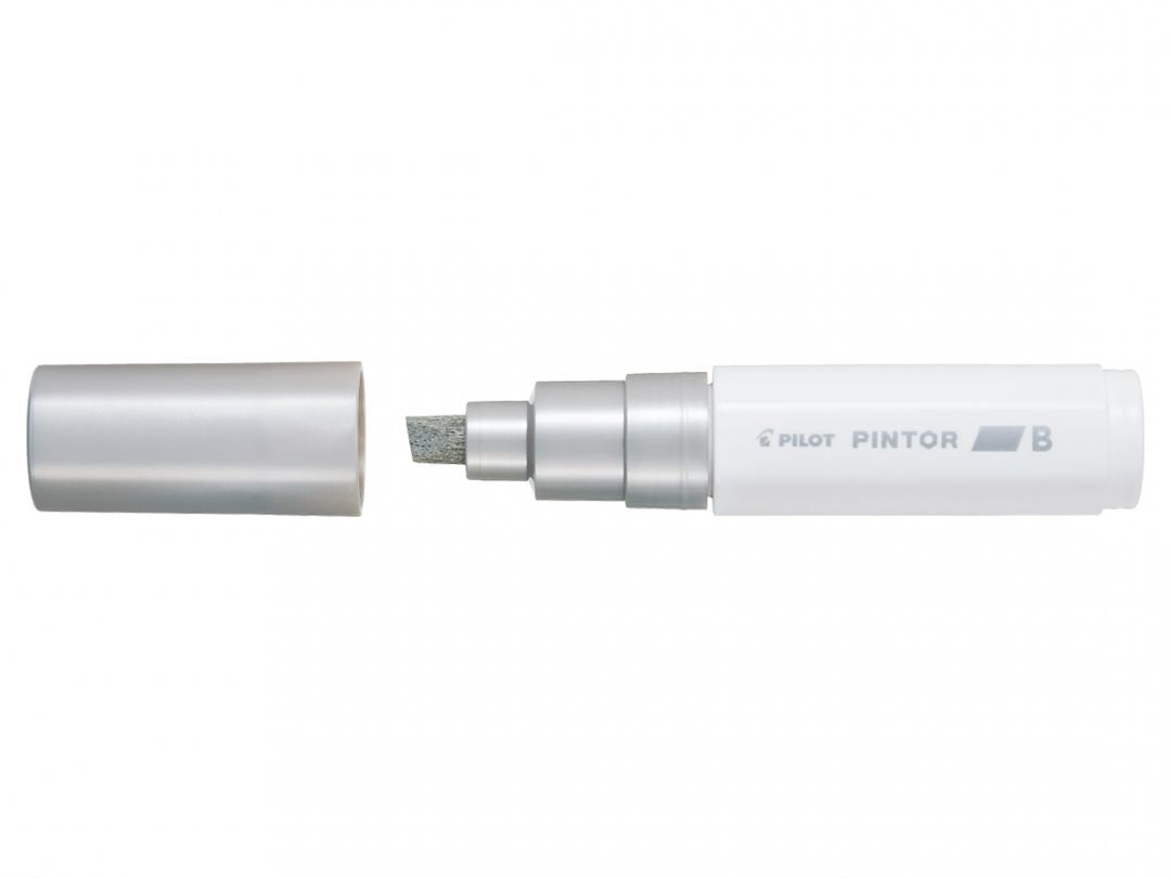Pilot Pigment-Marker Pintor – Keilspitze 8 mm – Silber Metallic – Deckend