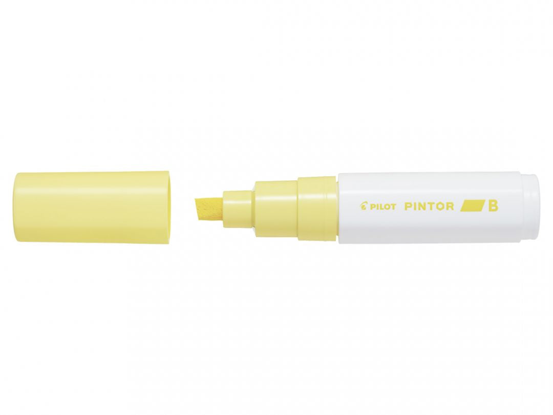 Pilot Pigment-Marker Pintor – Keilspitze 8 mm – Pastellgelb – Für dunkles Papier geeignet