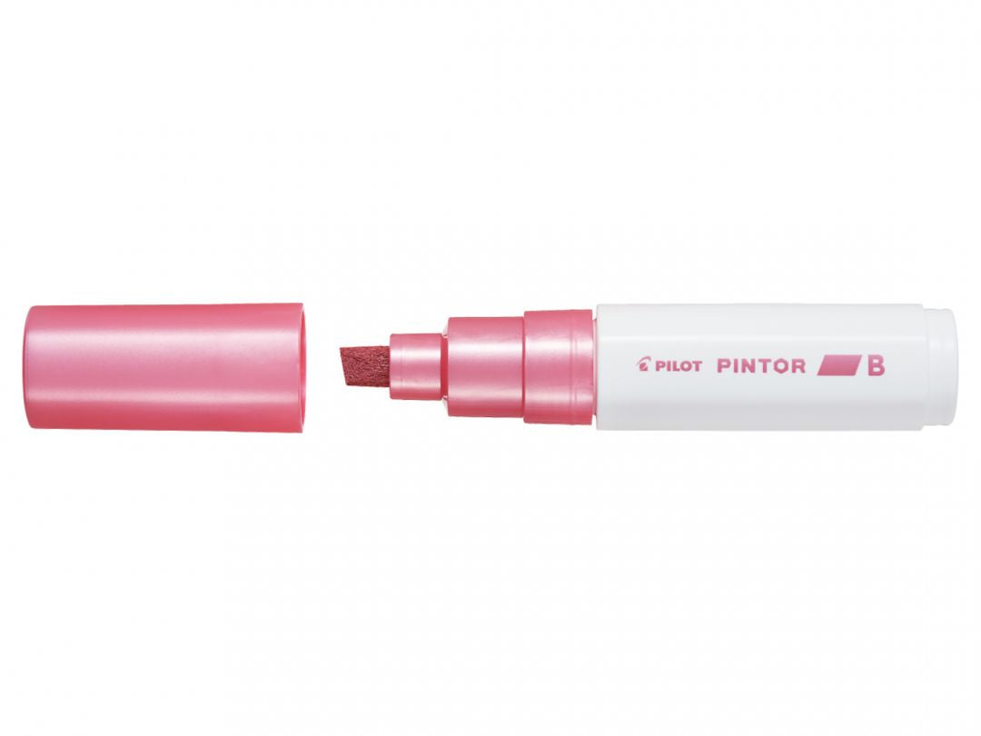 Pilot Pigment-Marker Pintor – Keilspitze 8 mm – Pink Metallic – Deckend
