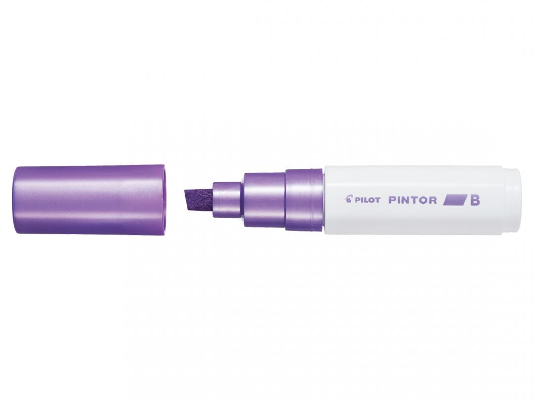 Pilot Pigment-Marker Pintor – Keilspitze 8 mm – Violett Metallic – Für dunkle Oberflächen geeignet