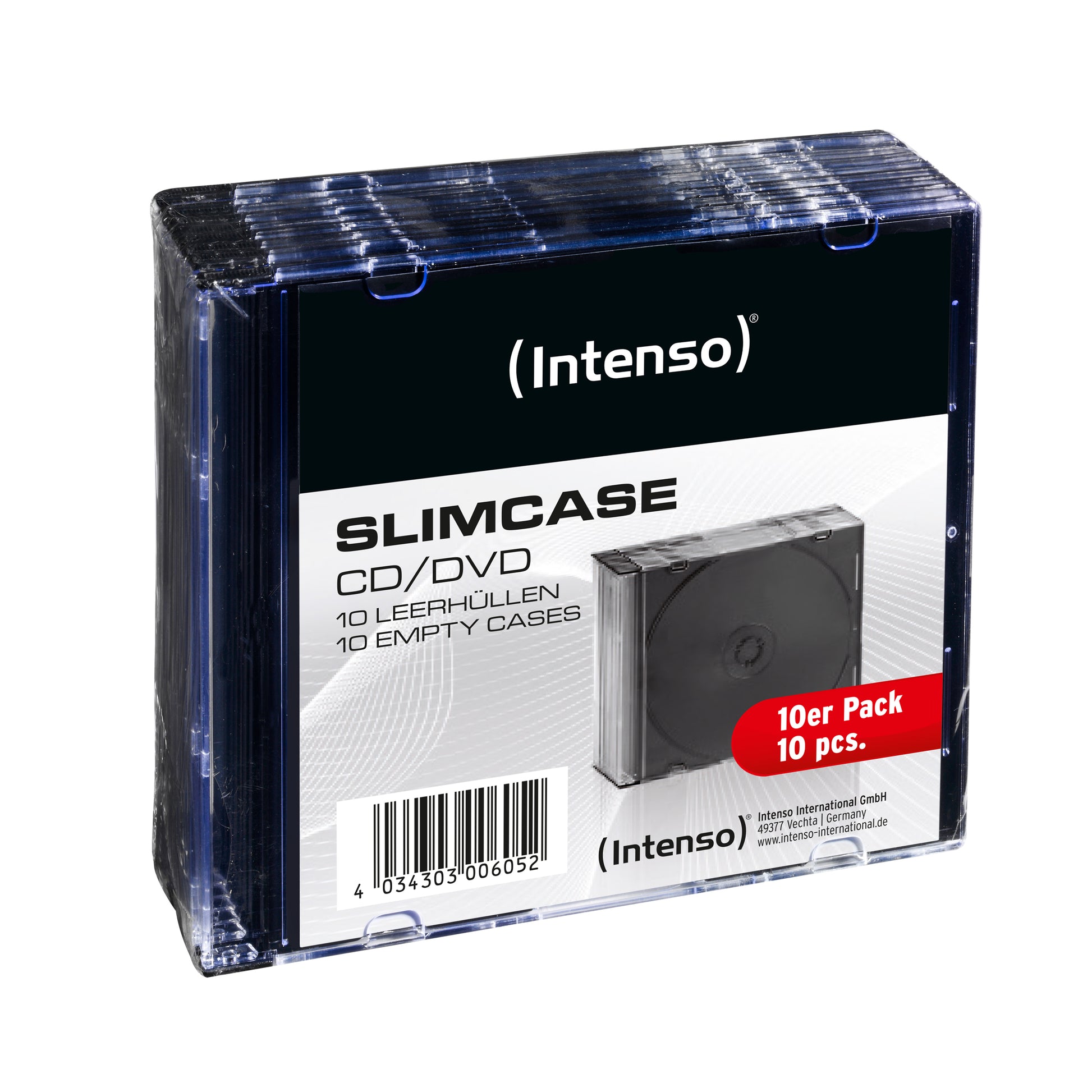 Intenso Slimcase – 10 Disks, Kunststoff, Transparent, 10er Pack