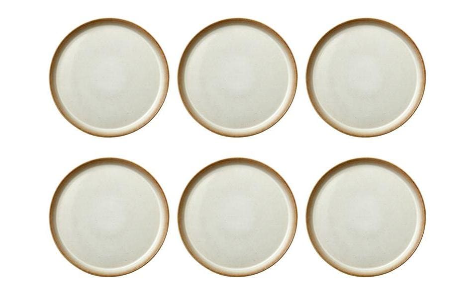 BITZ Speiseteller – 6er Set, Ø 27 cm, Steinzeug, Creme