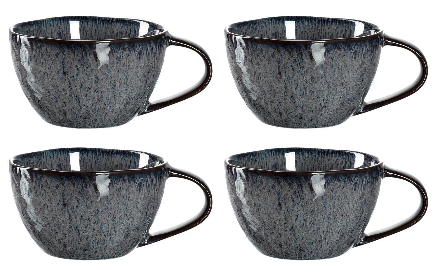 LEONARDO Kaffeetasse – 4er Set, 290 ml, Ø 10,4 cm, H 6,0 cm, Keramik, Anthrazit, spülmaschinenfest