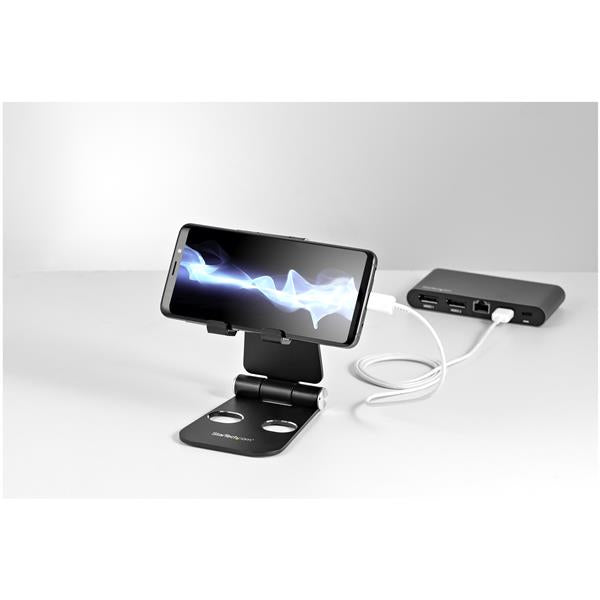 StarTech.com Tablet-Ständer – für Smartphones & Tablets bis 13", faltbar, Aluminium – schwarz