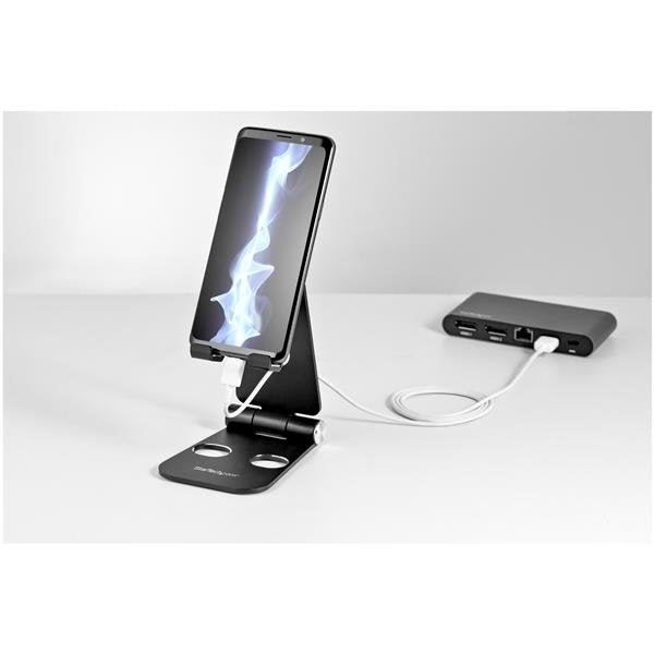StarTech.com Tablet-Ständer – für Smartphones & Tablets bis 13", faltbar, Aluminium – schwarz
