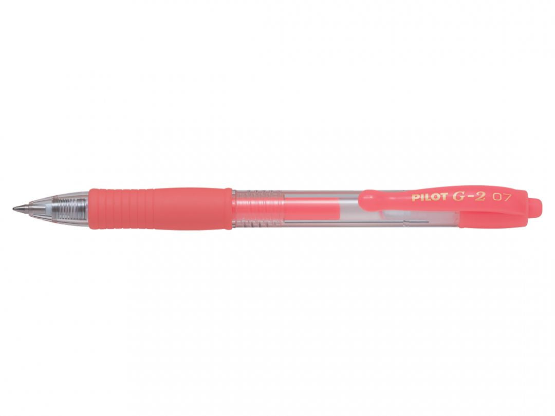 Pilot G-2 – Tintenroller, Druckmechanik, 0,37 mm, Neonrot