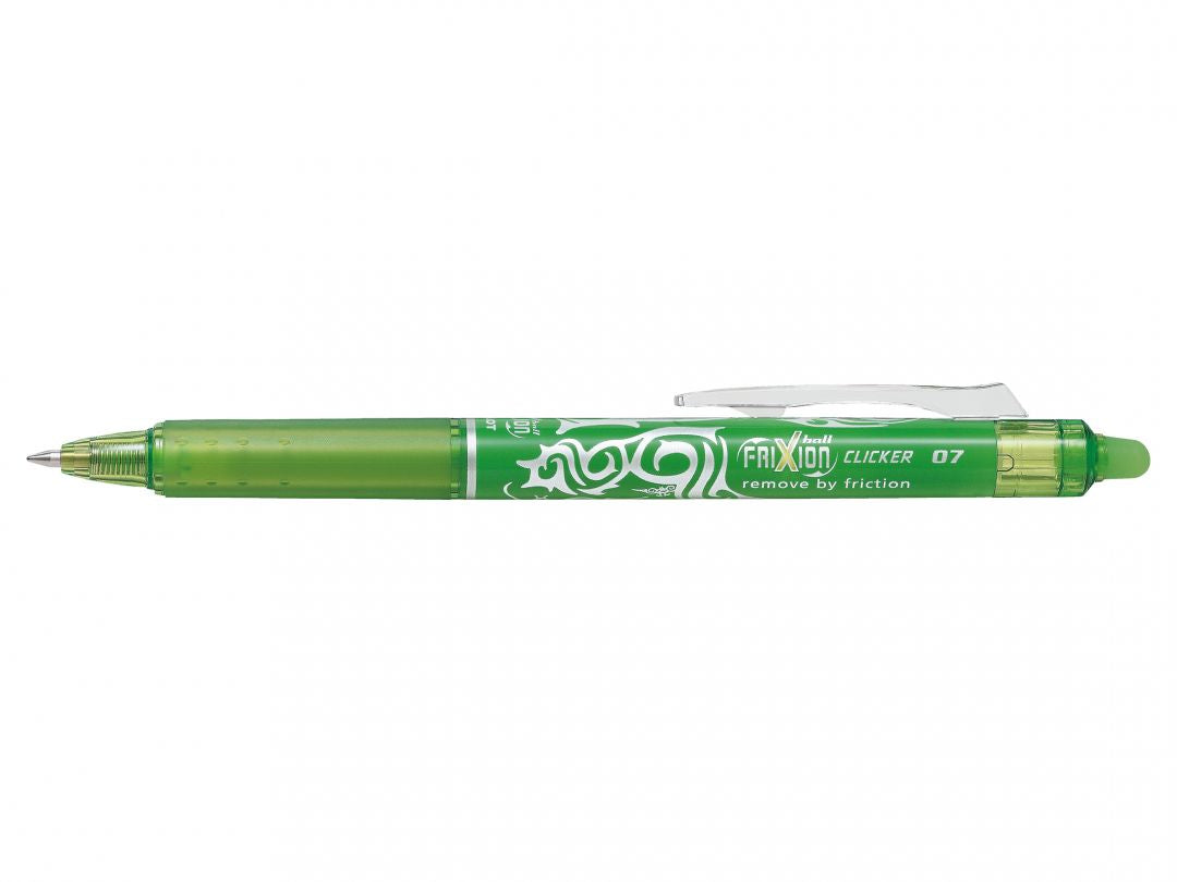 Pilot FriXion Ball Clicker – radierbarer Tintenroller, 0,7 mm, hellgrün, für Linkshänder