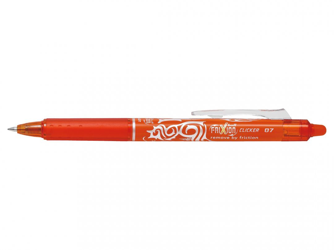 Pilot FriXion Ball Clicker – Tintenroller, 0,7 mm, orange, radierbar, Druckmechanik