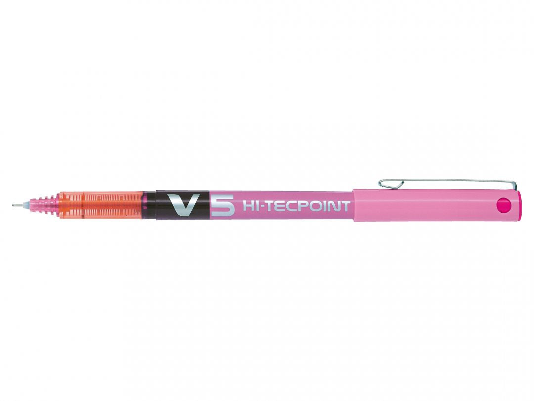 Pilot Hi-Tecpoint V5 – Tintenroller, mit Kappe, 0,3 mm, rosa, für Linkshänder
