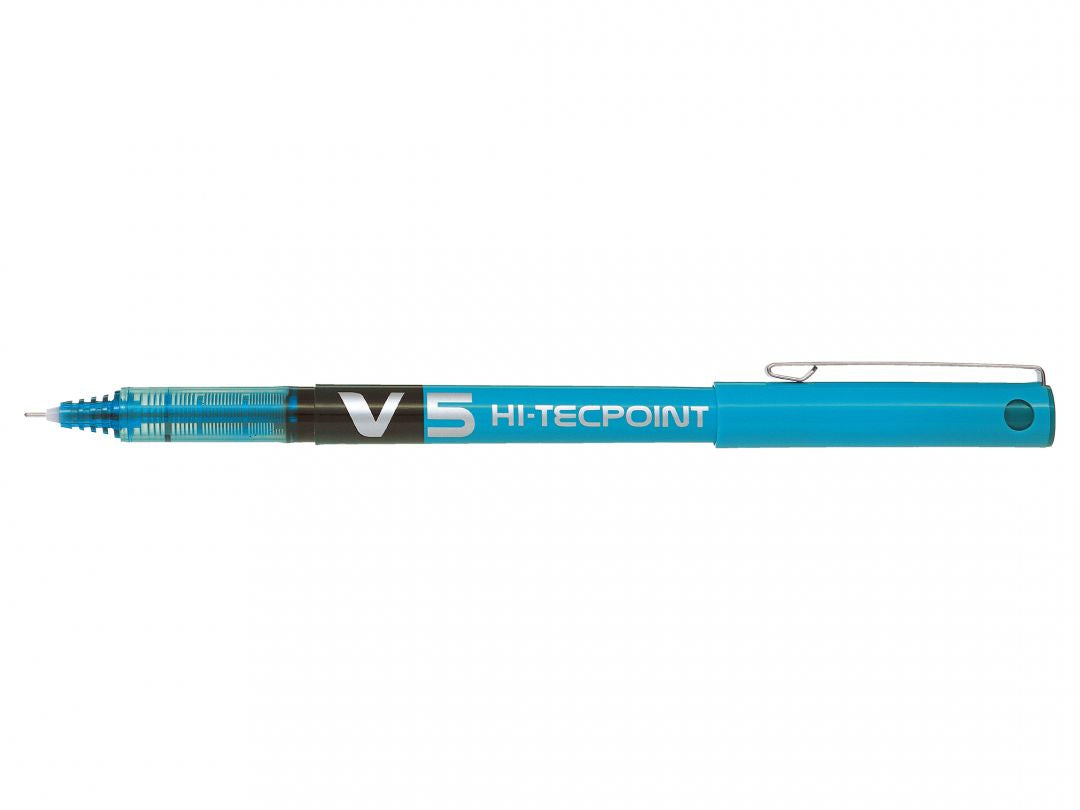Pilot Hi-Tecpoint V5 – Tintenroller, mit Kappe, 0,3 mm, hellblau, für Linkshänder