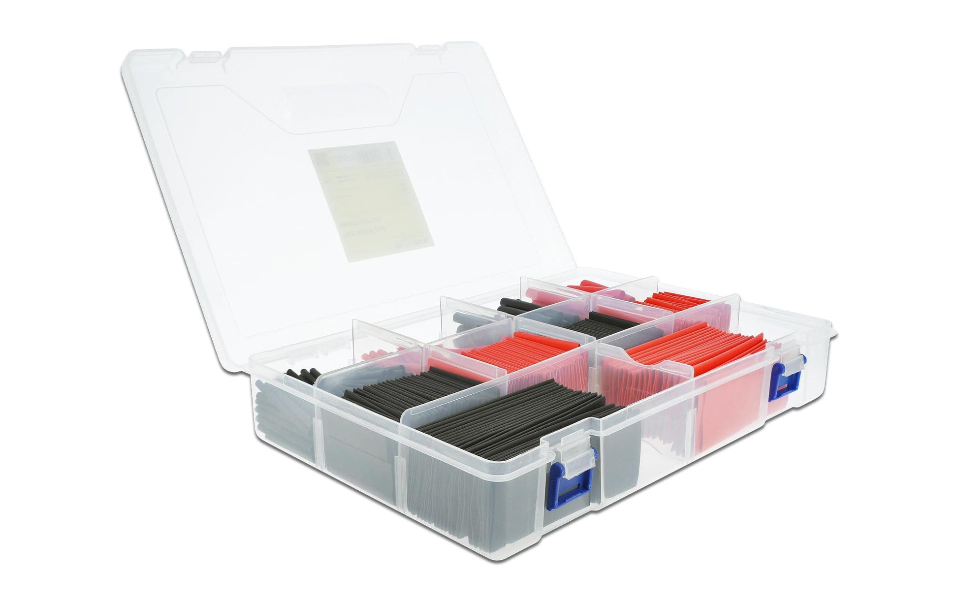 Delock Schrumpfschlauch-Sortimentsbox – 520-teilig, Schwarz/Rot