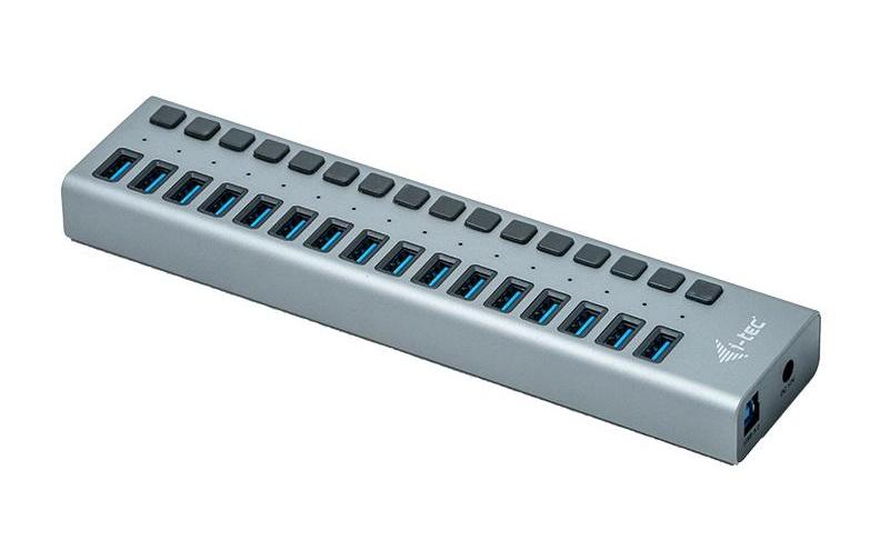 i-tec Ladegerät – 90 W, 16× USB-A, USB 3.0 – für Notebooks, PCs, Tablets