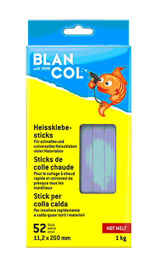 BLANCOL Heissklebepatronen – Ø 11,2 × 200 mm – 52 Stück – Weiss, geruchsarm