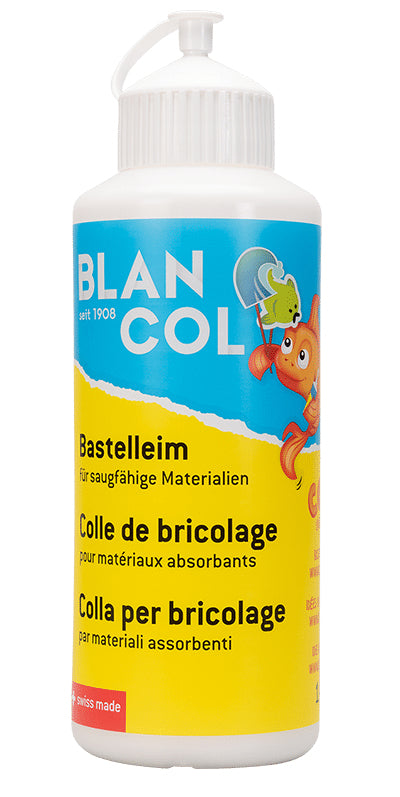 BLANCOL Bastelkleber – 1000 g – weiss – trocknet transparent, auswaschbar – zum Basteln