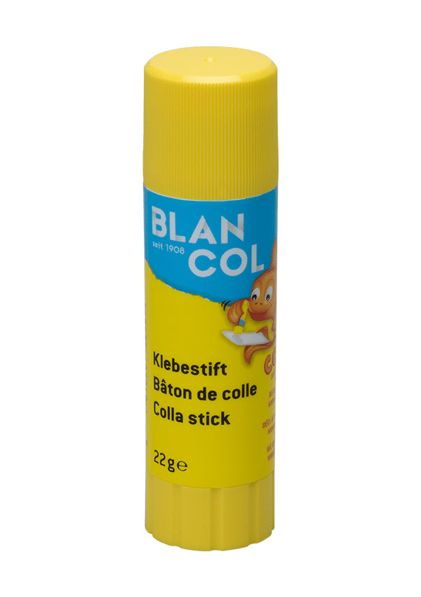 BLANCOL Klebestift – repositionierbar, transparent, lösemittelfrei, 22 g, für Papier, Karton, Fotos u. a.