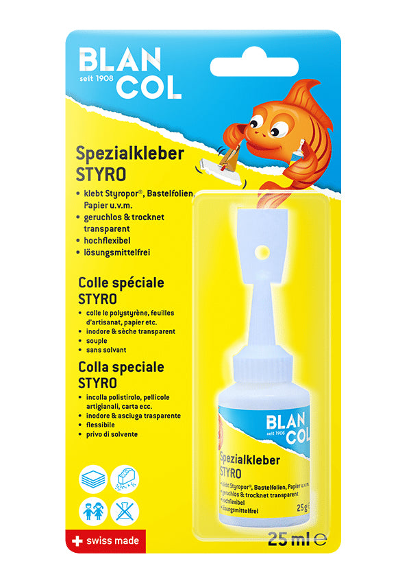 BLANCOL Bastelkleber – Weiss – Trocknet Transparent, Auswaschbar – Für Basteln