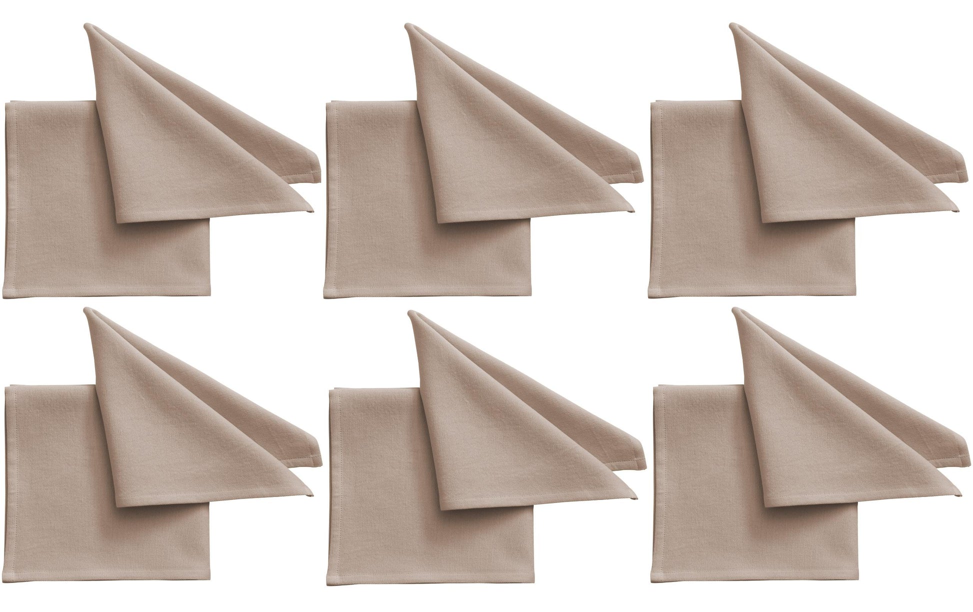 Pichler Textil Stoffserviette Beige – 40 × 40 cm, Baumwolle – 6er-Set