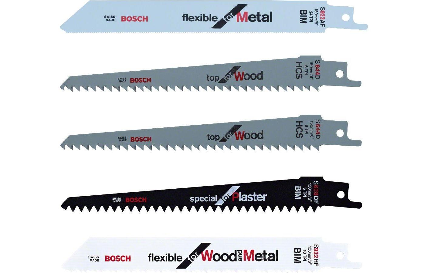 Bosch Säbelsägeblatt 5 Stk – für Metall, Gipskarton, Holz – für Keo Akkugartensäge