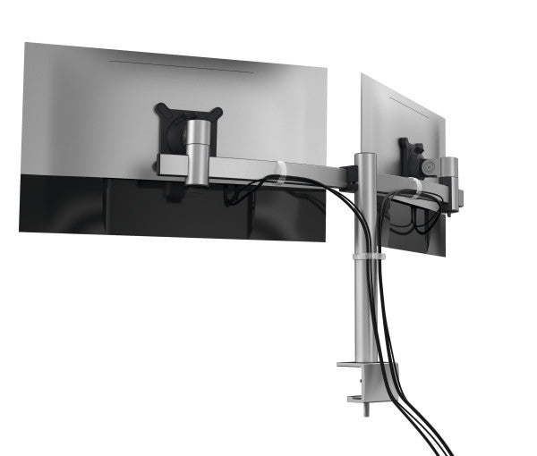 Durable Monitorhalterung, 2 Monitore, Tischklemme, bis 27", VESA 75 × 75/100 × 100 mm, höhenverstellbar