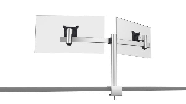 Durable Monitorhalterung, 2 Monitore, Tischklemme, bis 27", VESA 75 × 75/100 × 100 mm, höhenverstellbar