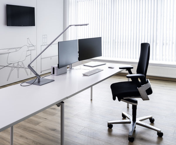 Durable Monitorhalterung, 2 Monitore, Tischklemme, bis 27", VESA 75 × 75/100 × 100 mm, höhenverstellbar